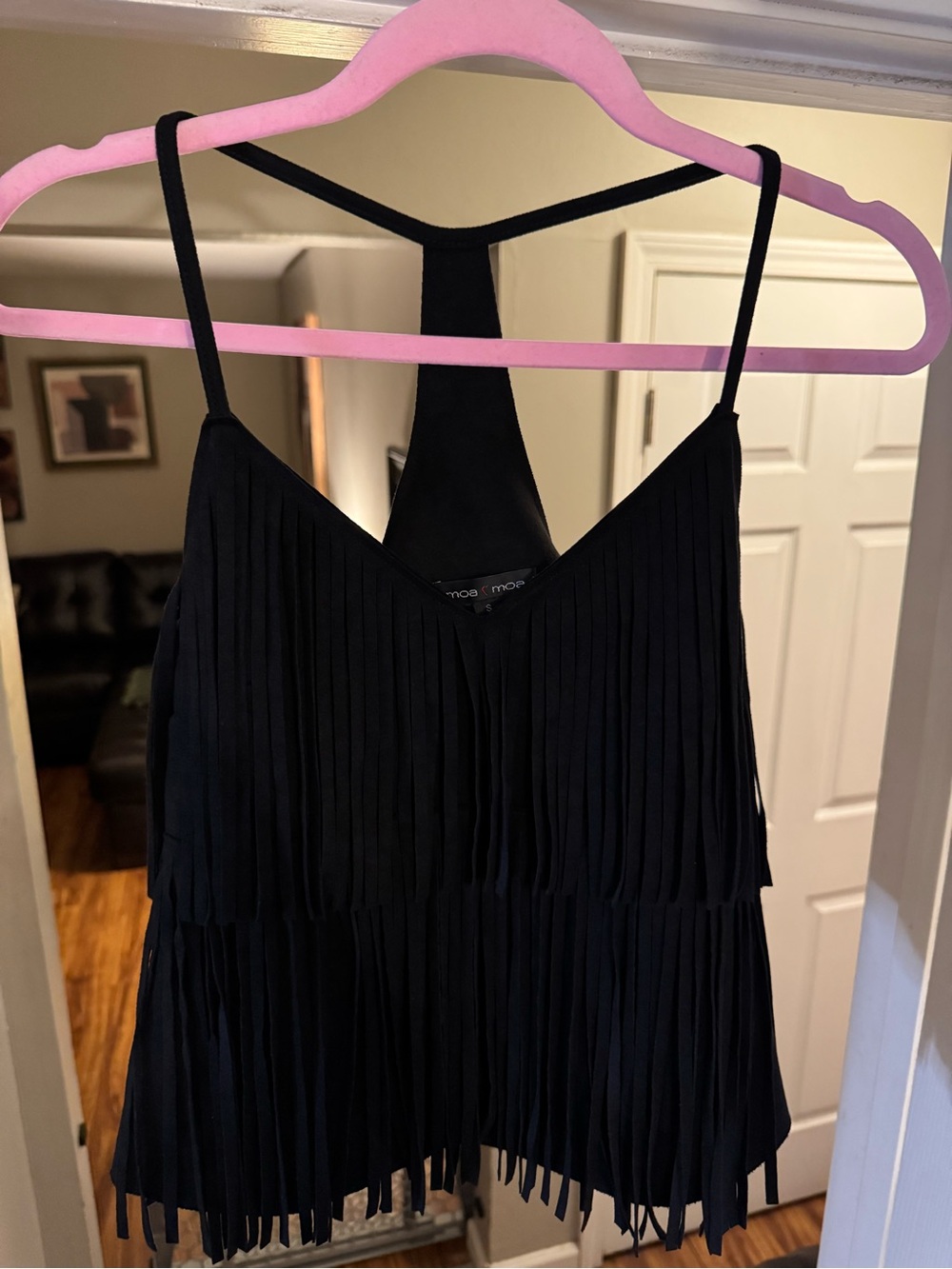 Moa Moa Black Layered Fringe Camisole - Picture 4 of 6